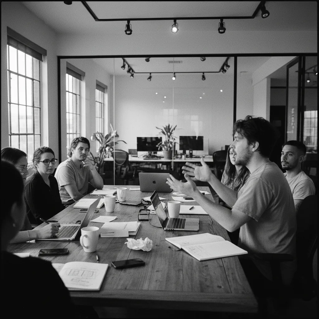 Creative team in a brainstorming meeting