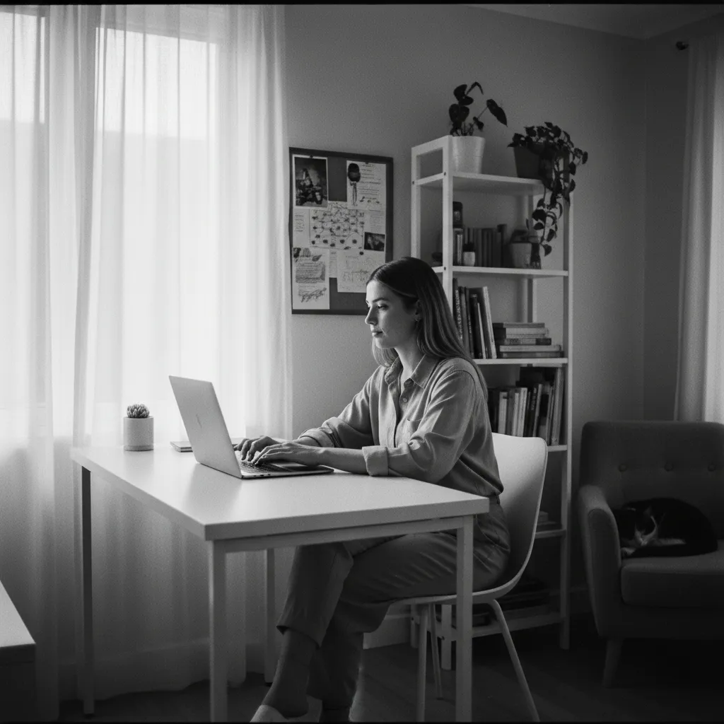 Solo entrepreneur working independently