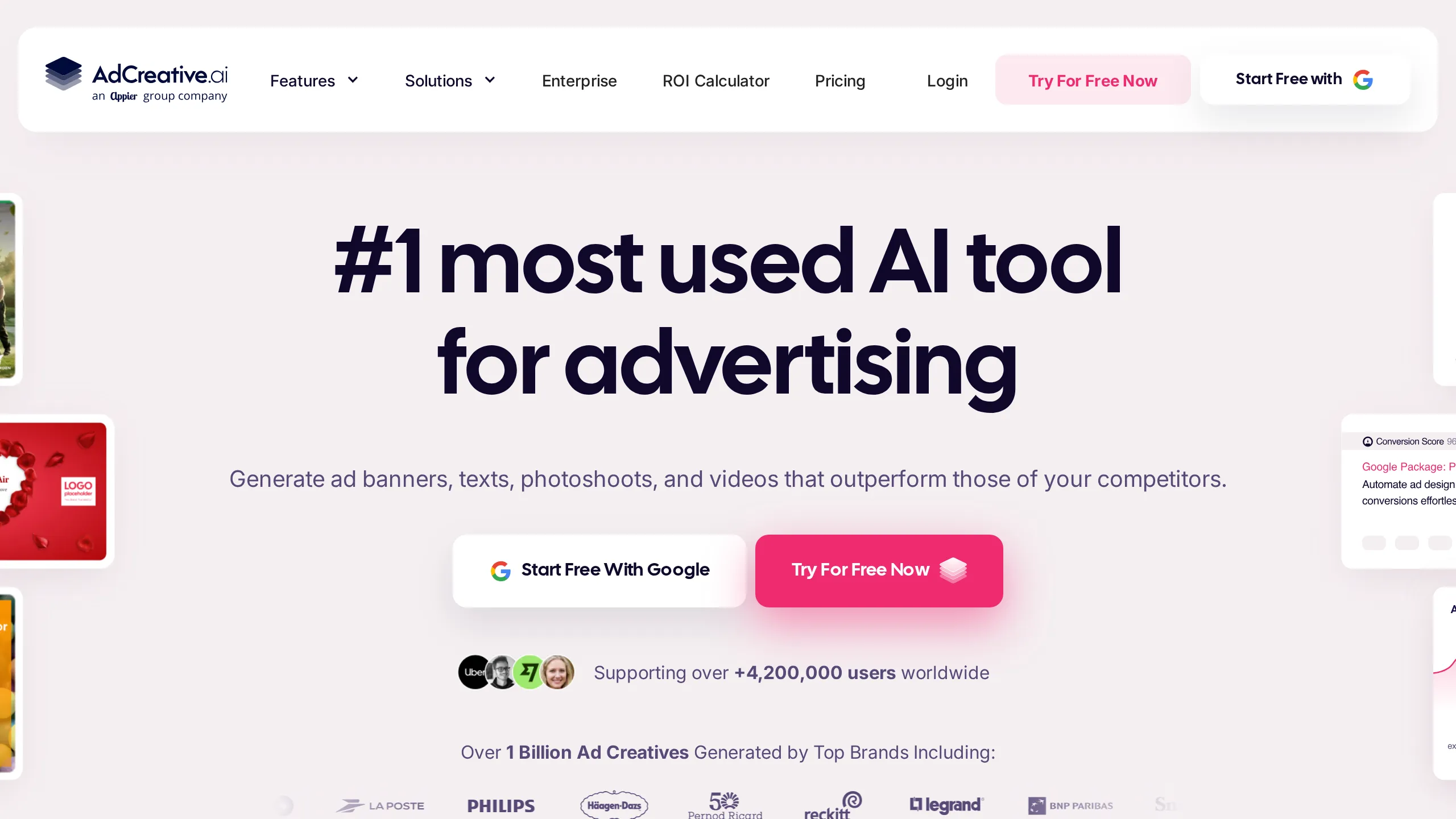AdCreative.ai homepage hero