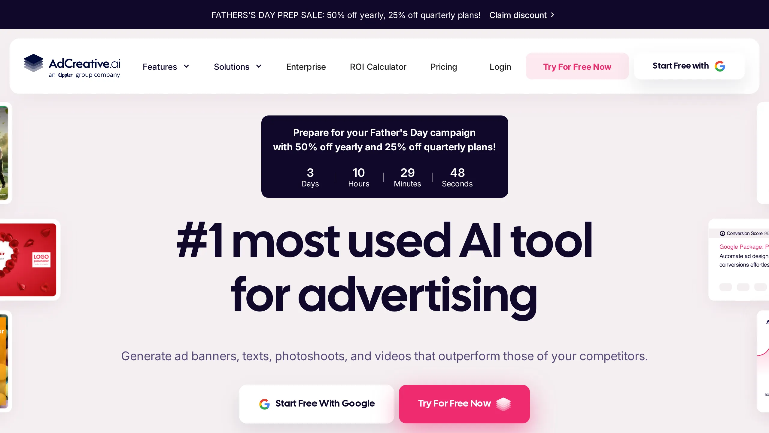 AdCreative.ai homepage hero