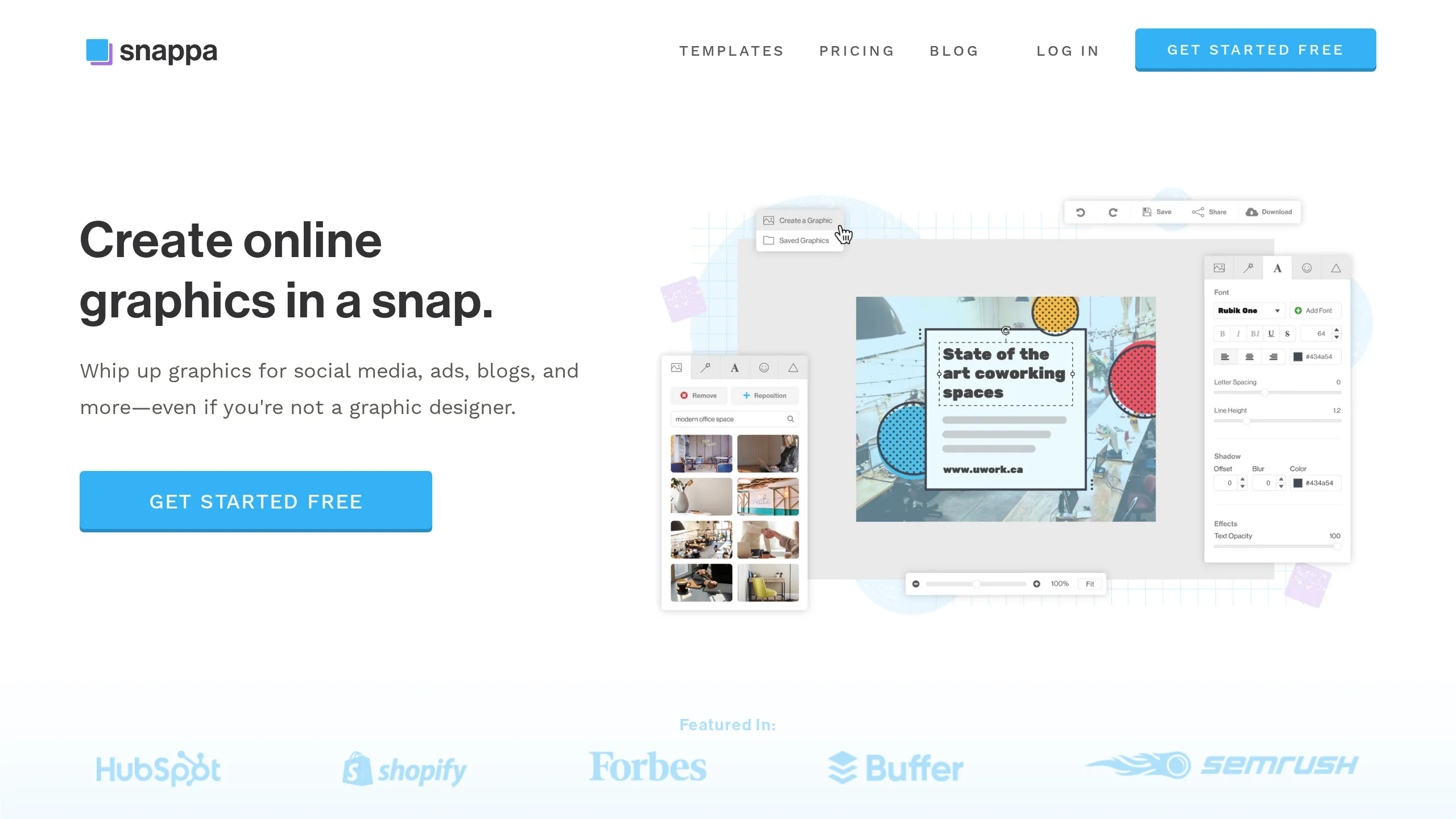 Snappa homepage hero