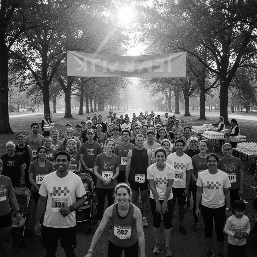 Runners at a charity 5K event