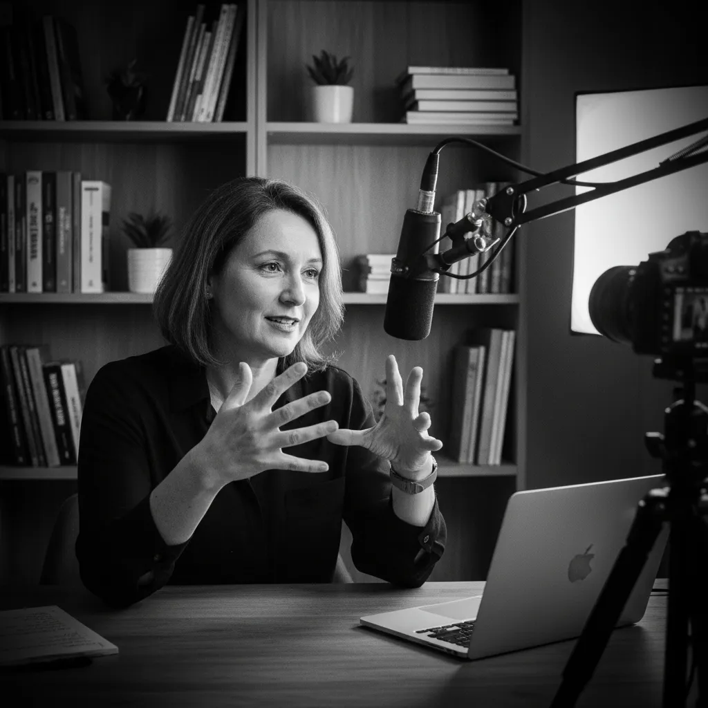 Educator creating online course content