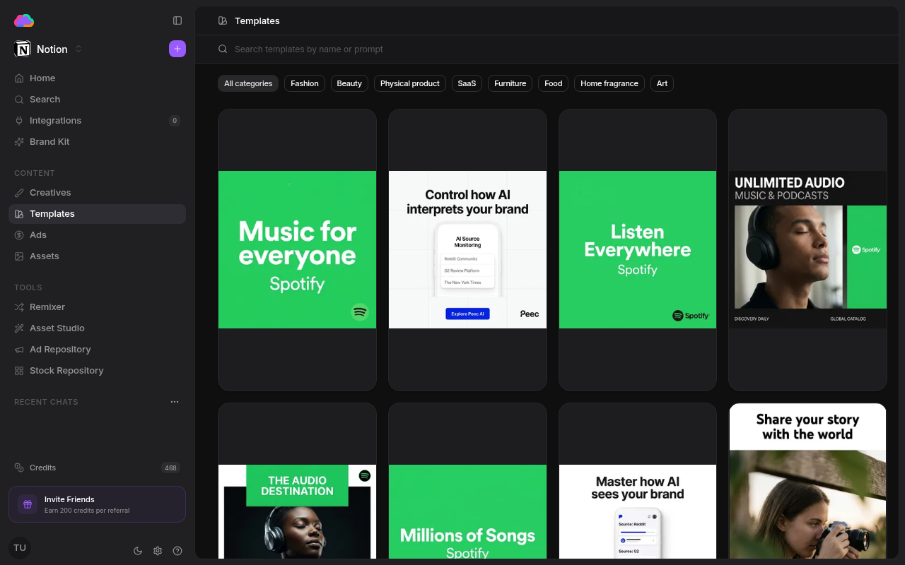 Template library grid